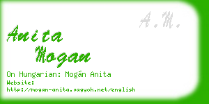 anita mogan business card