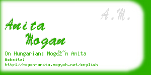 anita mogan business card